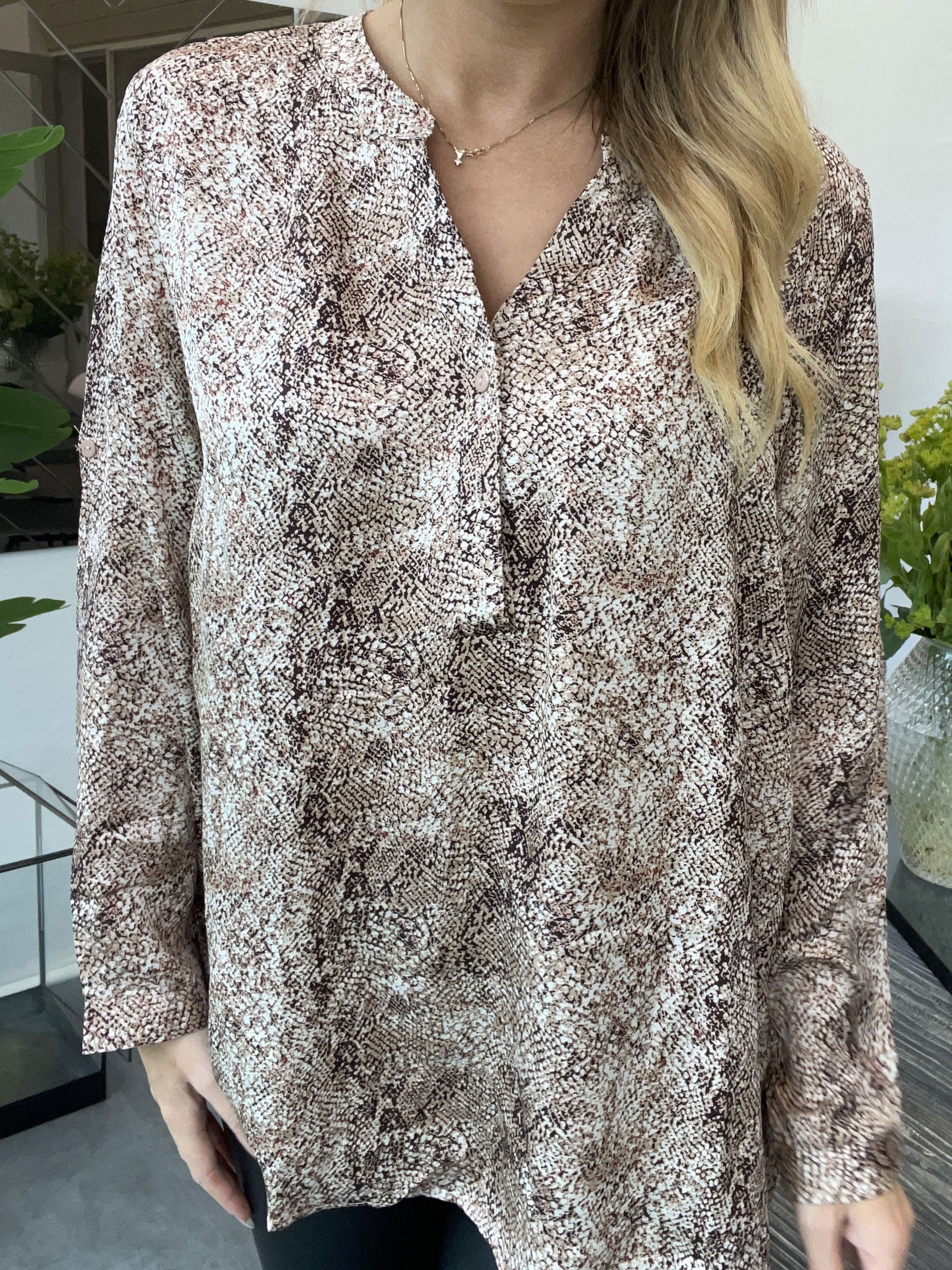 Veta - Leopard tunika med knapper